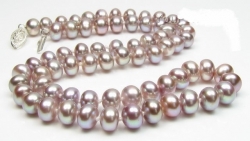 Náhrdelník z levandulových perel prodloužený - 51 cm