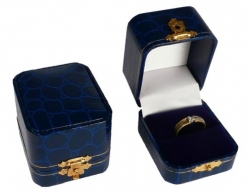 Krabička na šperky v imitaci kůže - malá modrá